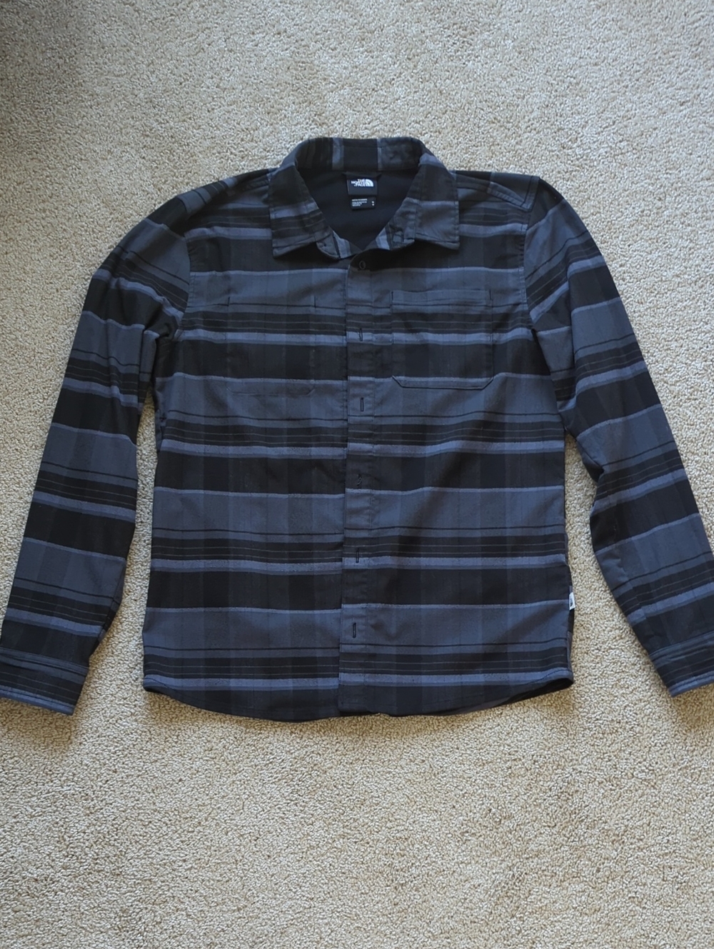 The North Face Men's Black & Gray Plaid Button-Down Shirt